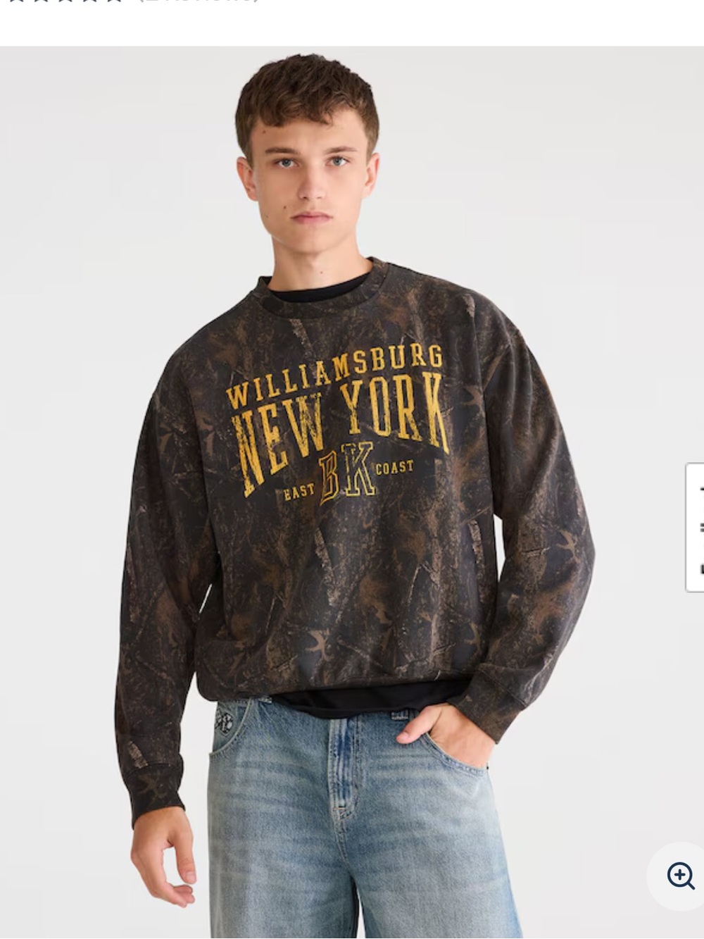 Aeropostale Williamsburg New York BK Graphic Crewneck Sweatshirt - Camo size S